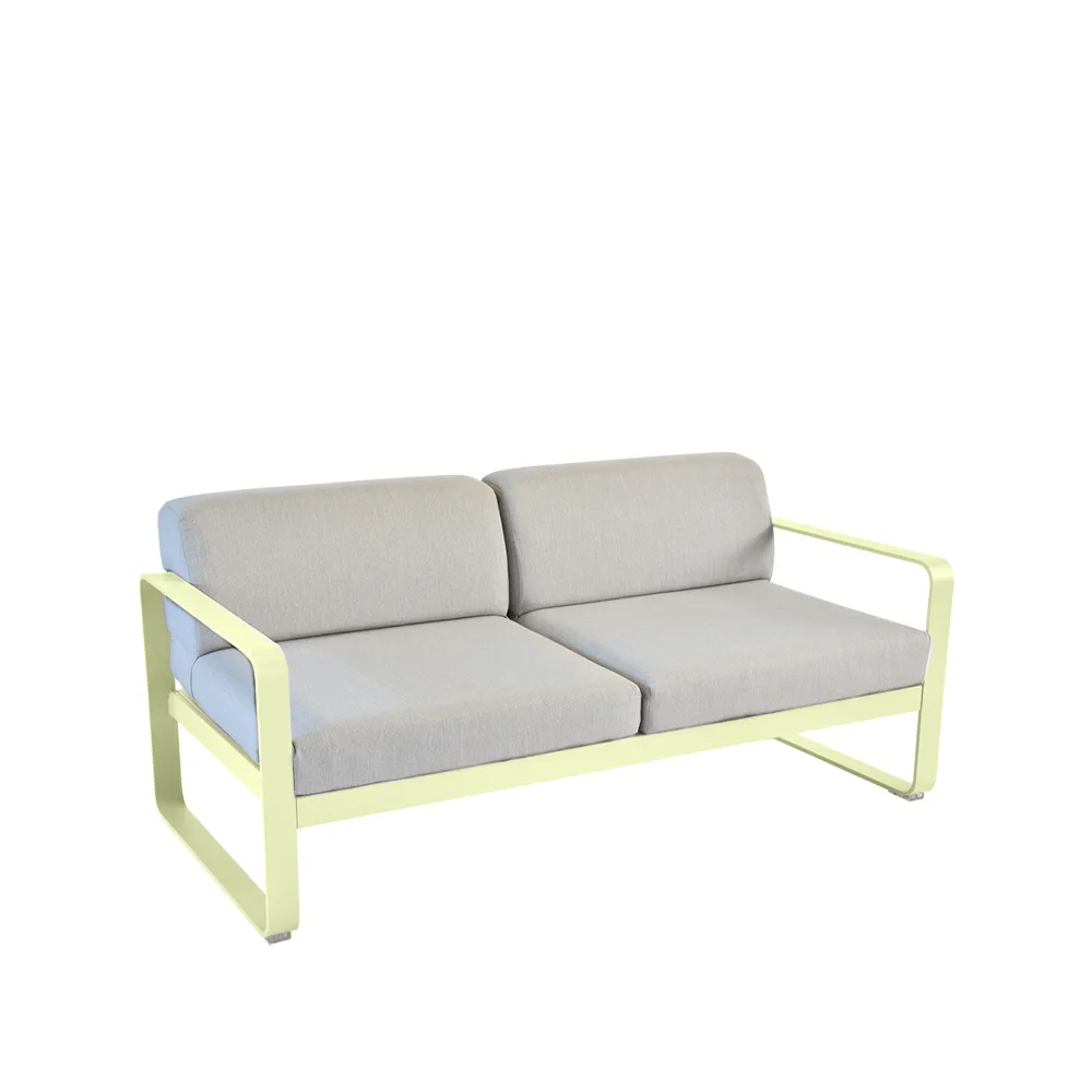 Bellevie 2-seters sofa, Frosted lemon (gul), flannel grey pute Fermob
