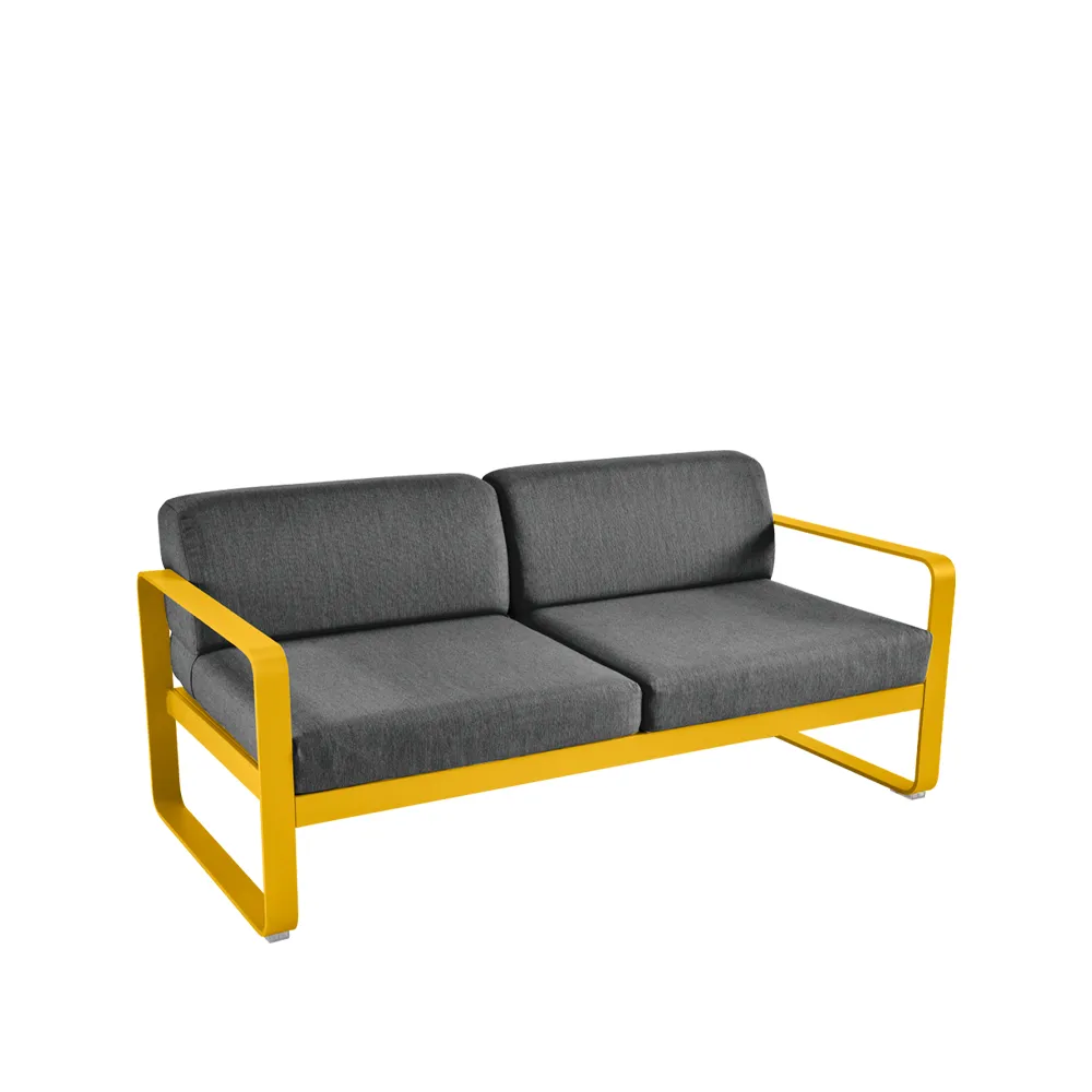 Bellevie 2-seters sofa, Honey (gul), graphite grey pute Fermob