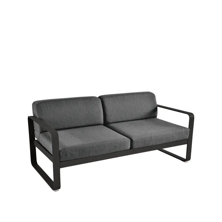 Bellevie 2-seters sofa - Liquorice (svart), graphite grey pute - Fermob