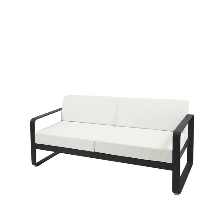 Bellevie 2-seters sofa - Liquorice (svart), off-white pute - Fermob