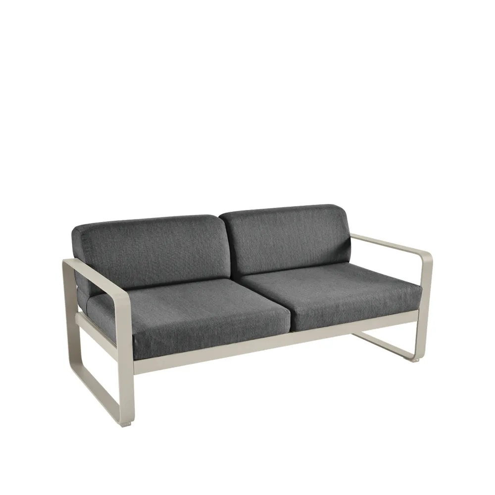 Bellevie 2-seters sofa, Nutmeg, graphite grey pute Fermob