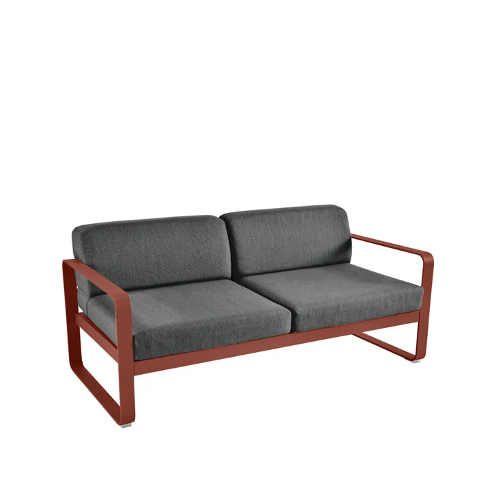 Bellevie 2-seters sofa - Red ochre (rød), graphite grey pute - Fermob