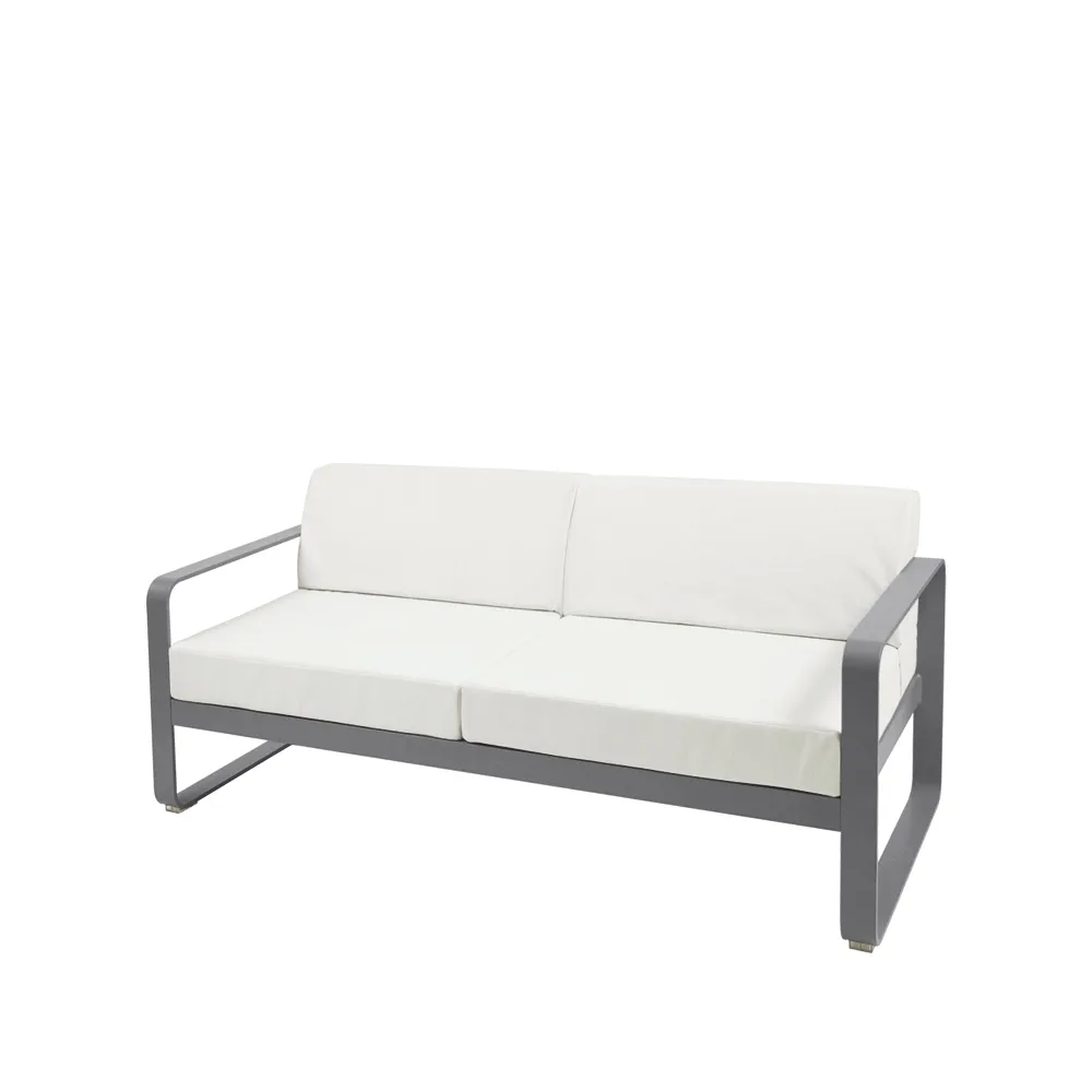 Bellevie 2-seters sofa, Storm grey (grå), off-white pute Fermob