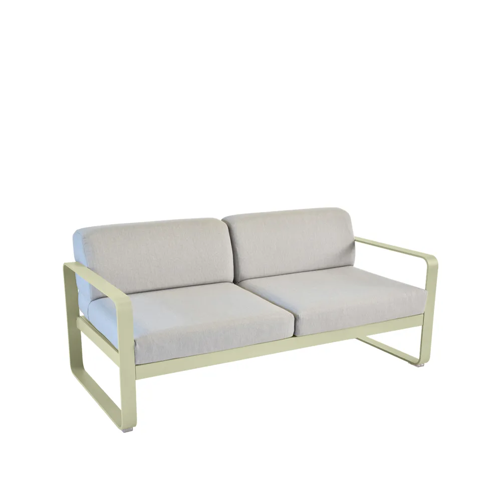 Bellevie 2-seters sofa, Willow green (grønn), flannel grey pute Fermob