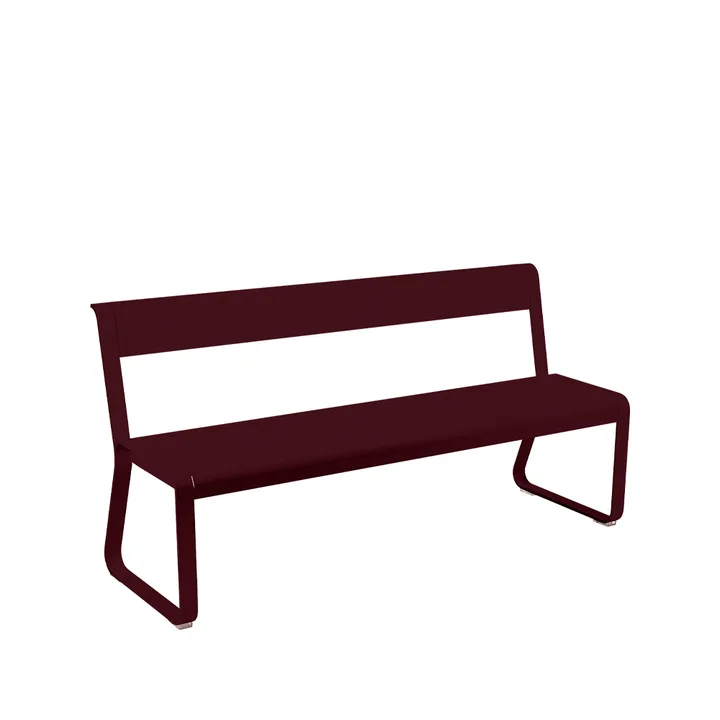 Bellevie benk med ryggstøtte - Black cherry (vinrød) - Fermob