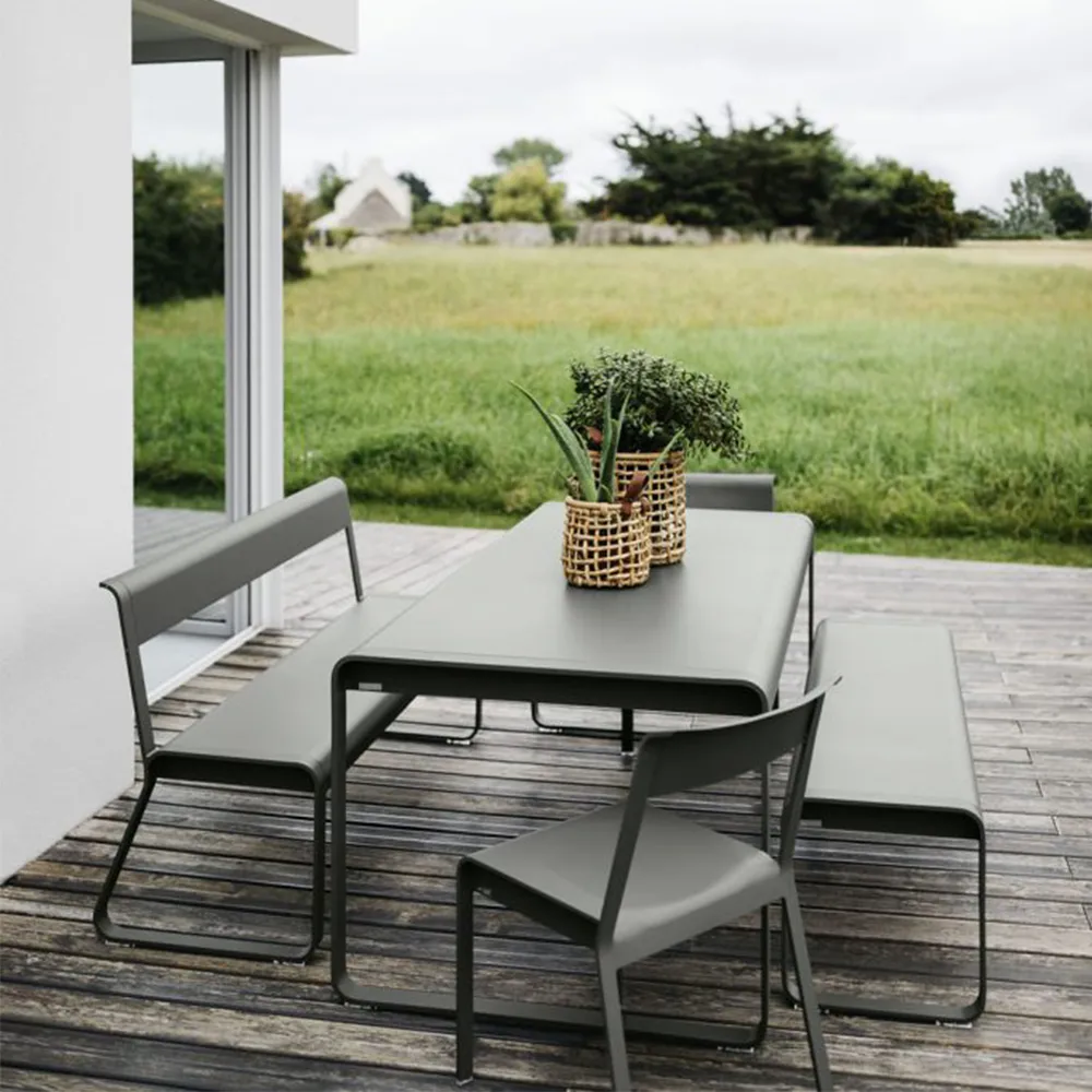 Bellevie benk med ryggstøtte, Clay grey Fermob