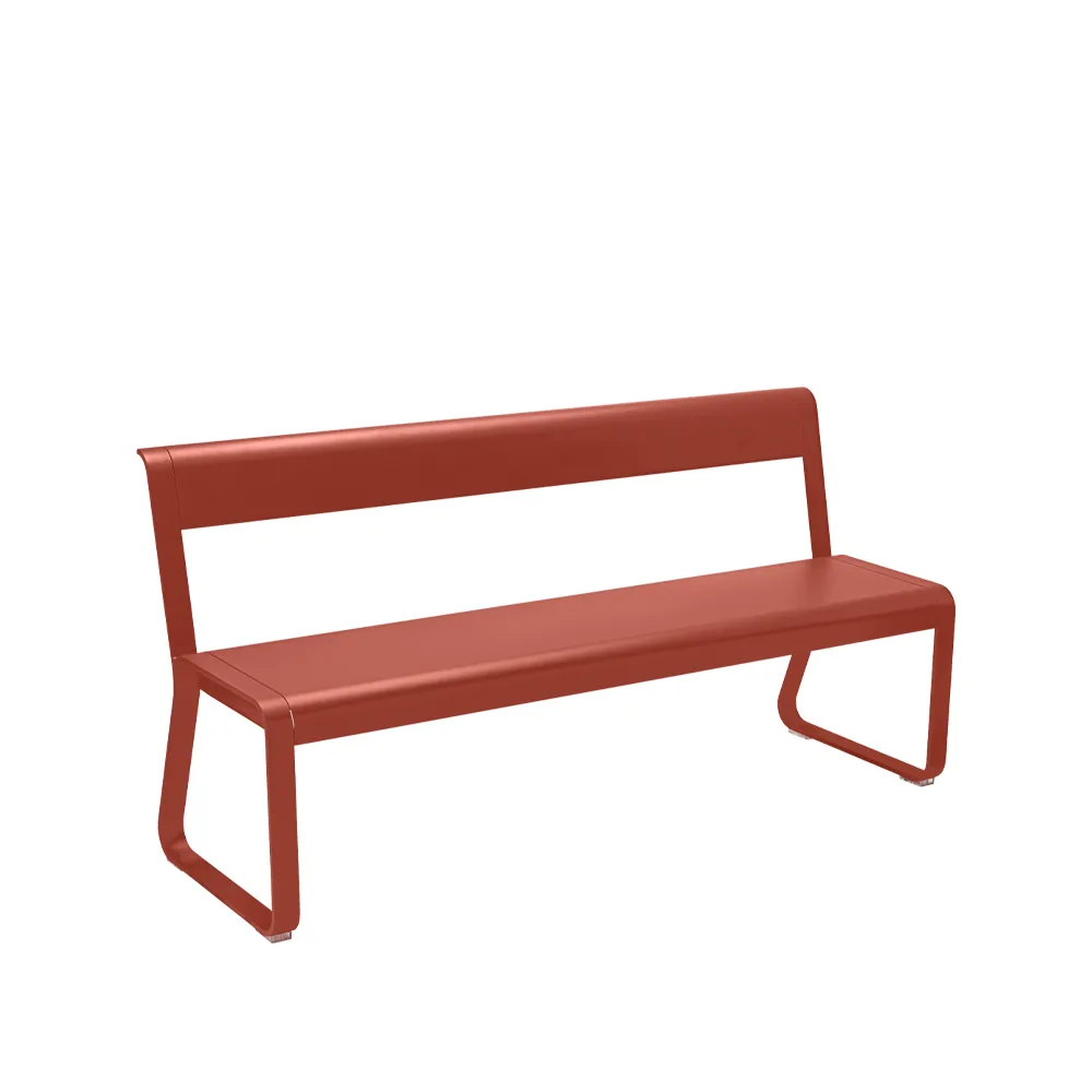 Bellevie benk med ryggstøtte, Red ochre Fermob