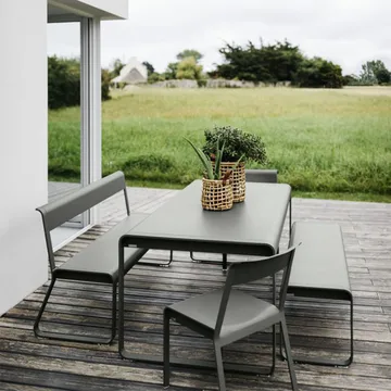 Bellevie benk med ryggstøtte - Storm grey - Fermob