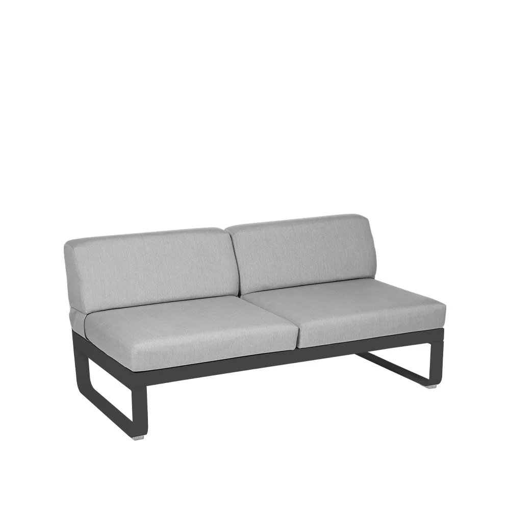 Bellevie Central modulsofa, 2-seters Anthracite, flannel grey pute Fermob