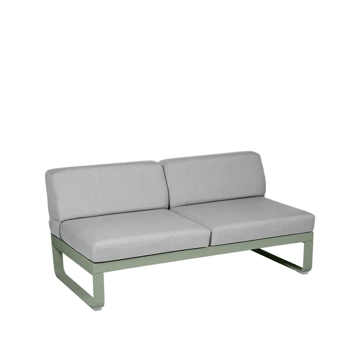 Bellevie Central modulsofa - 2-seters Cactus (grønn), flannel grey pute - Fermob