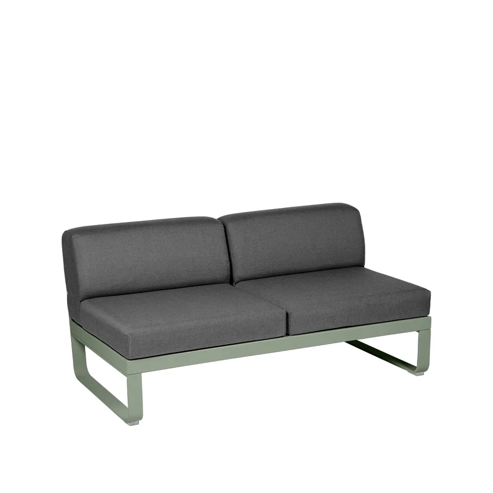 Bellevie Central modulsofa, 2-seters Cactus (grønn), graphite grey pute Fermob
