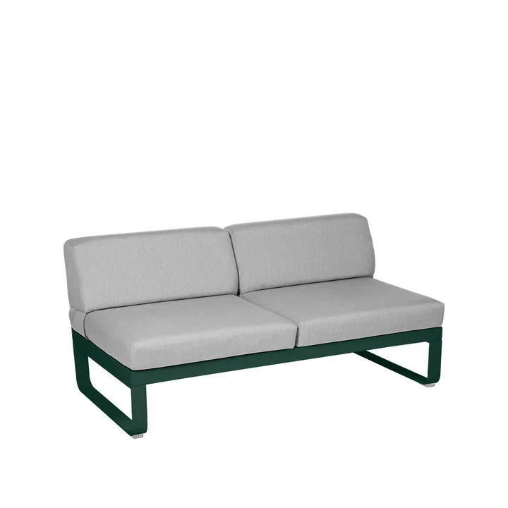 Bellevie Central modulsofa - 2-seters Cedar green (grønn), flannel grey pute - Fermob