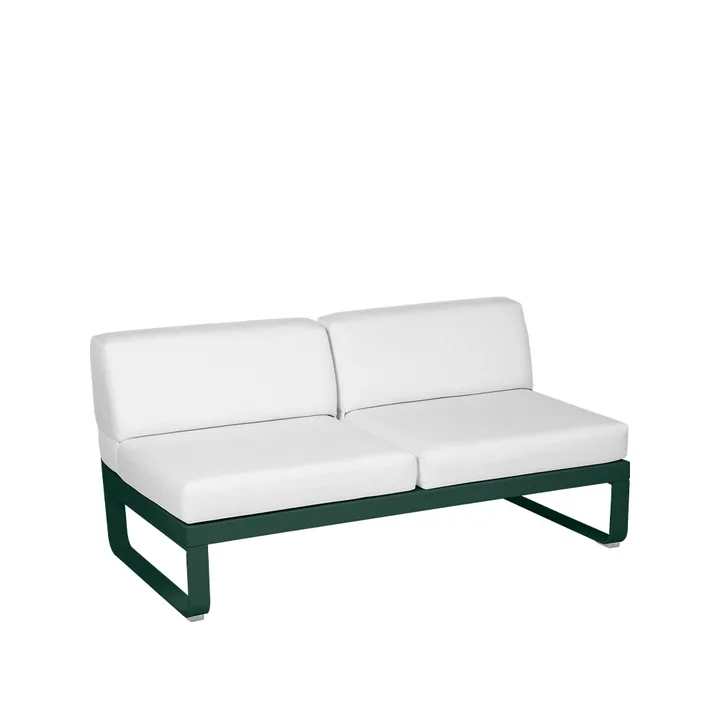 Bellevie Central modulsofa - 2-seters Cedar green (grønn), off-white pute - Fermob