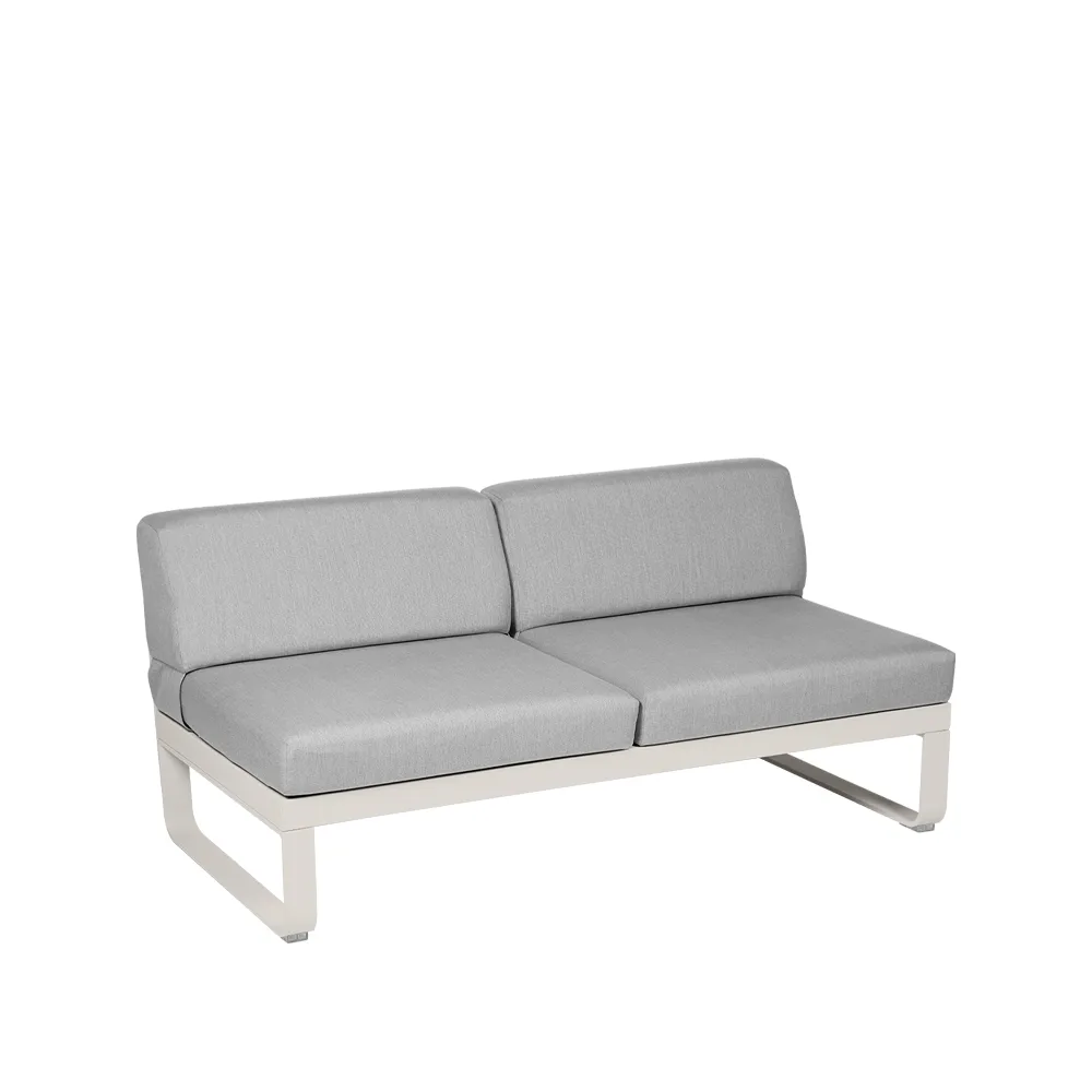Bellevie Central modulsofa, 2-seters Clay grey, flannel grey pute Fermob