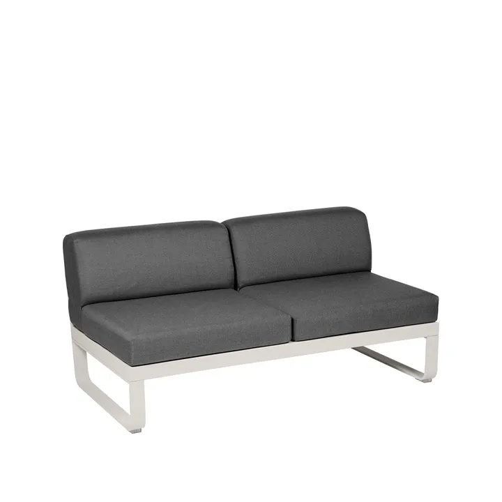 Bellevie Central modulsofa - 2-seters Clay grey (grå), graphite grey pute - Fermob
