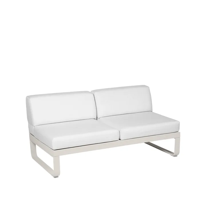 Bellevie Central modulsofa - 2-seters Clay grey (grå), off-white pute - Fermob