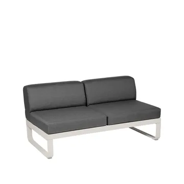 Bellevie Central modulsofa - 2-seters Clay grey, graphite grey pute - Fermob