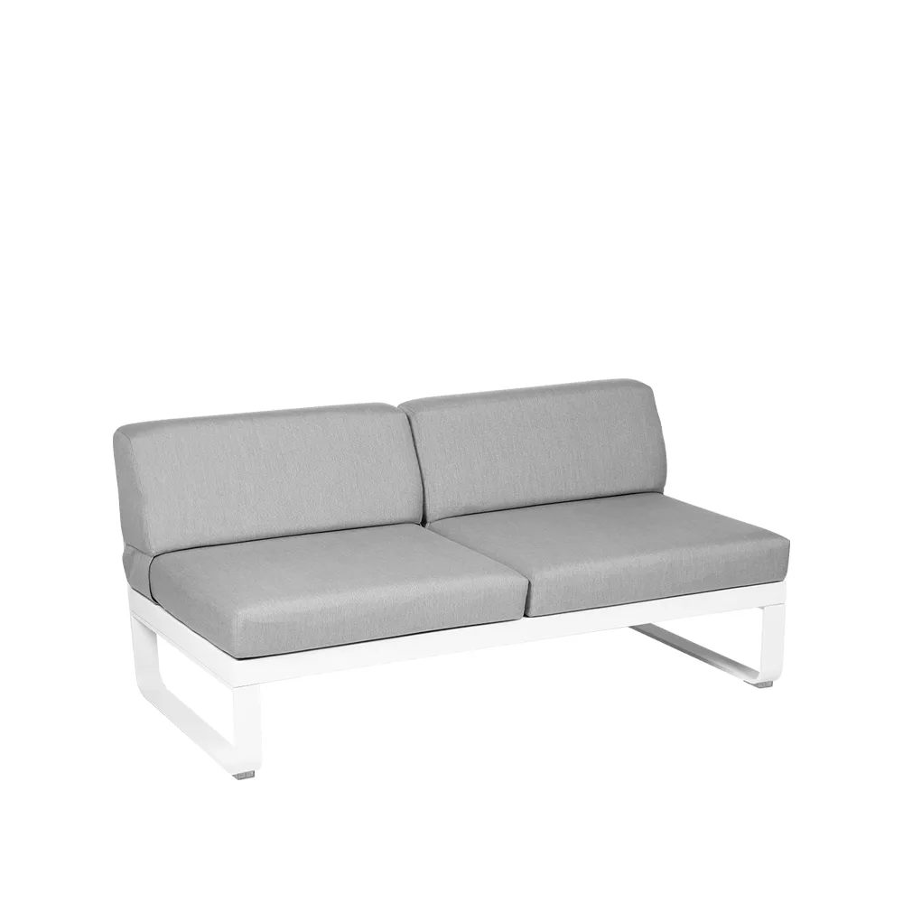 Bellevie Central modulsofa, 2-seters Cotton white (hvit), flannel grey pute/dyne Fermob