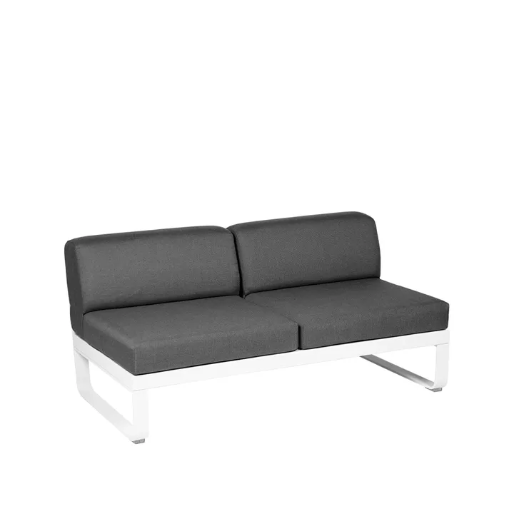 Bellevie Central modulsofa - 2-seters Cotton white (hvit), graphite grey pute - Fermob