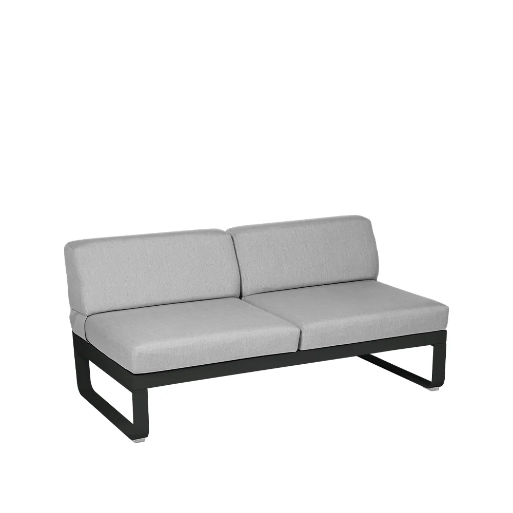 Bellevie Central modulsofa, 2-seters liquorice, flannel grey pute Fermob