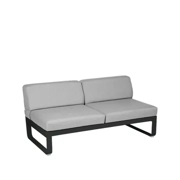 Bellevie Central modulsofa - 2-seters liquorice, flannel grey pute - Fermob