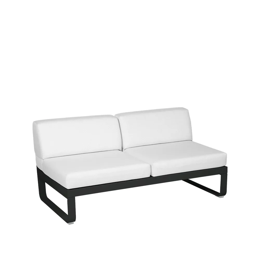 Bellevie Central modulsofa, 2-seters liquorice, off-white pute Fermob