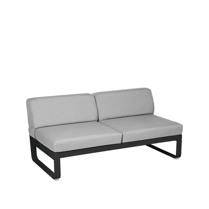 Bellevie Central modulsofa - 2-seters Liquorice (svart), flannel grey pute - Fermob