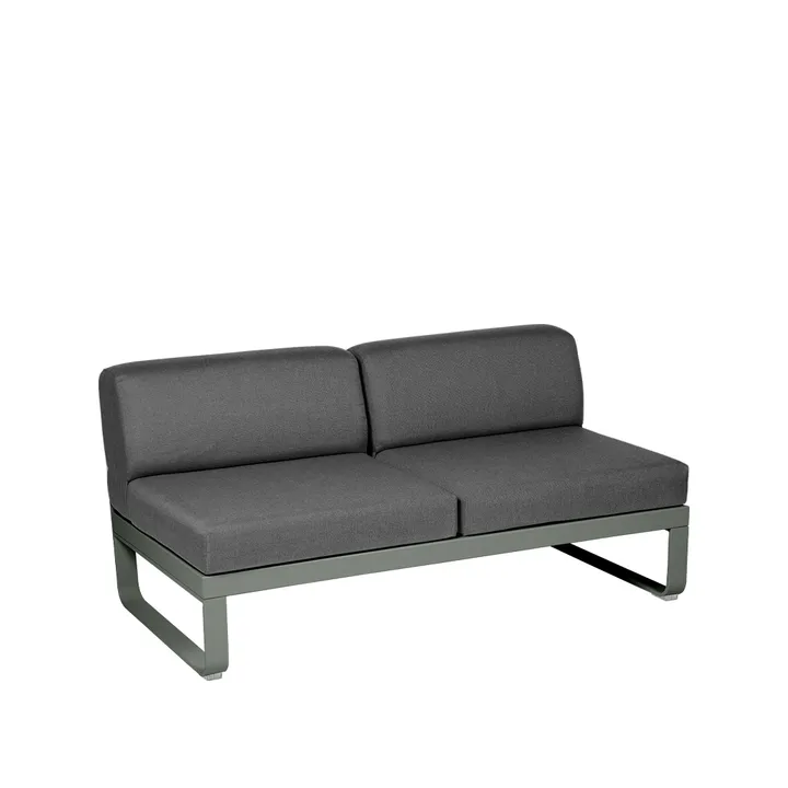 Bellevie Central modulsofa - 2-seters Rosemary (grønn), graphite grey pute - Fermob
