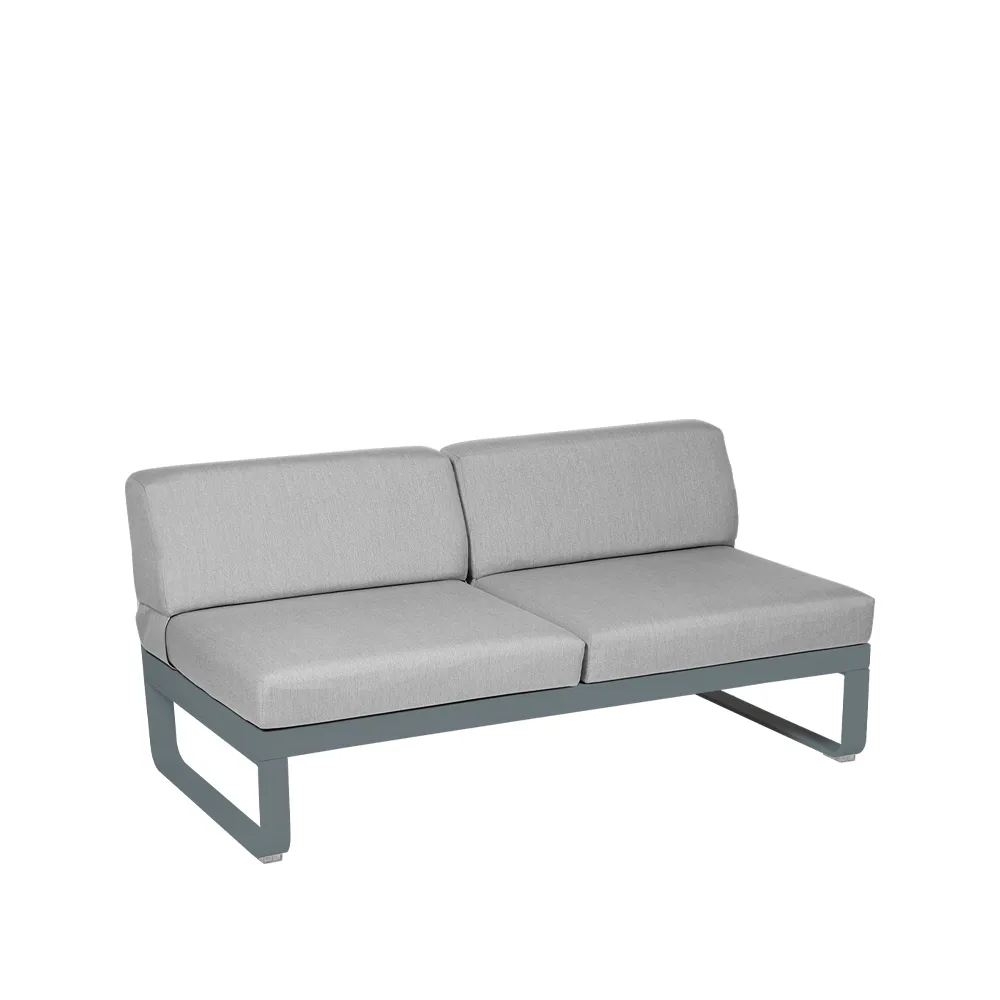 Bellevie Central modulsofa, 2-seters Storm grey (grå), flannel grey pute Fermob