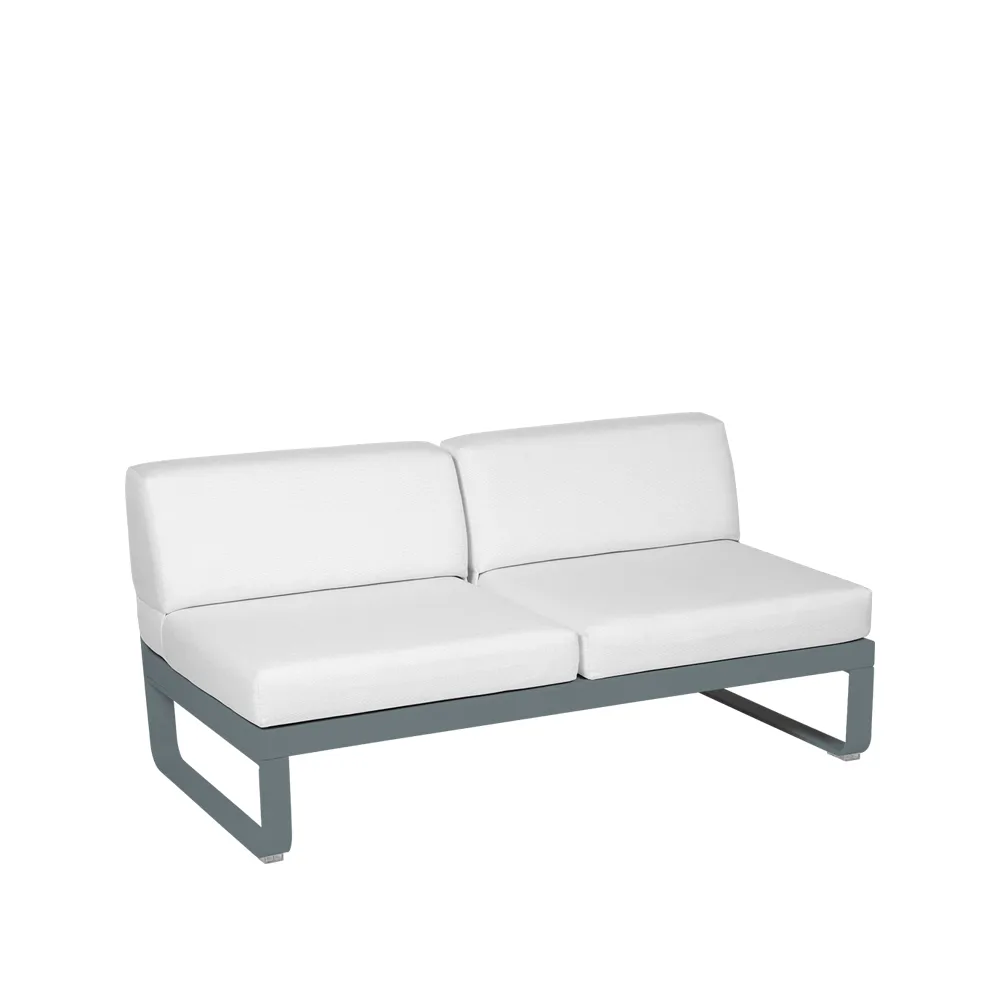Bellevie Central modulsofa, 2-seters storm grey, off-white pute Fermob
