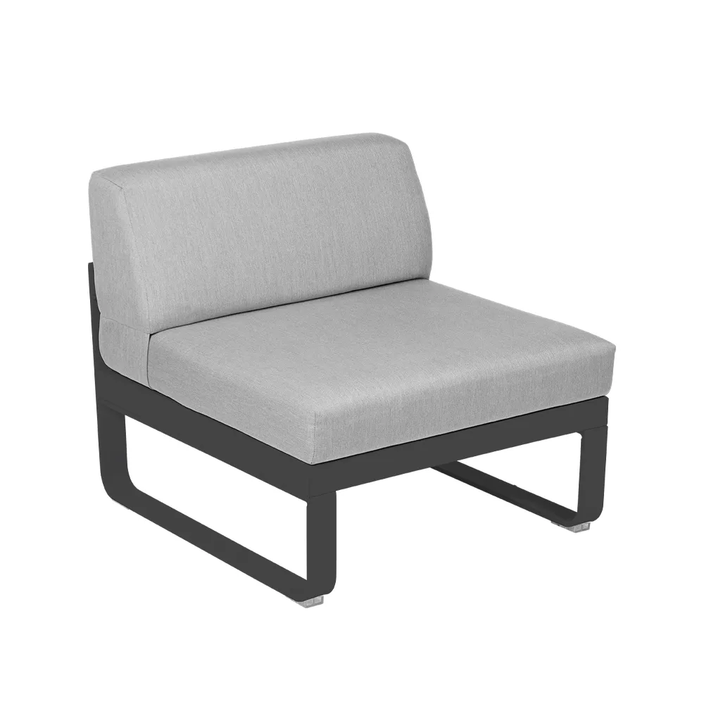 Bellevie Central modulsofa, Anthracite (grå), flannel grey pute, 1-seter Fermob