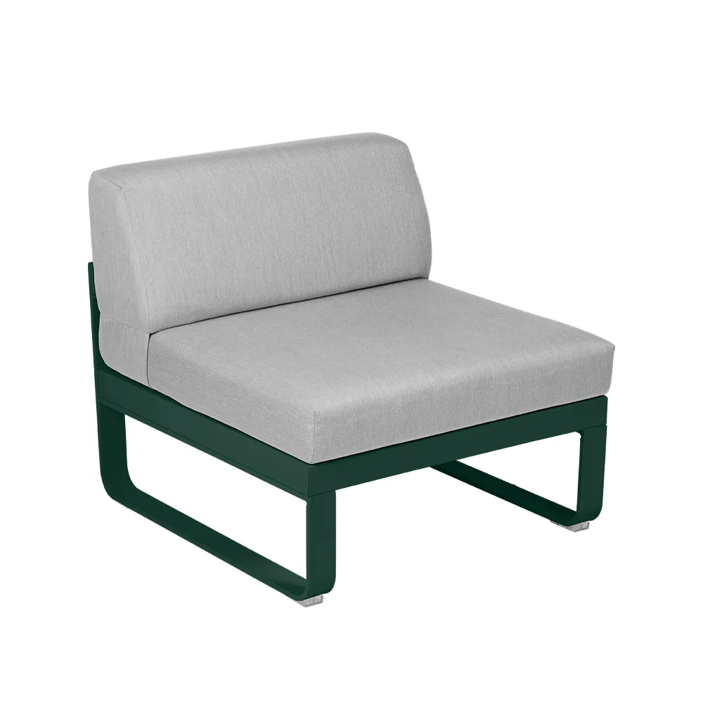 Bellevie Central modulsofa, Cedar green, flannel grey pute, 1-seter Fermob