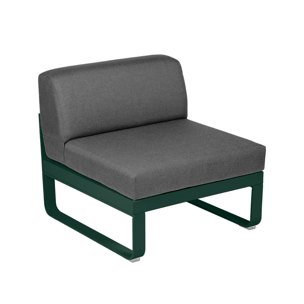 Bellevie Central modulsofa, Cedar green, graphite grey pute, 1-seter Fermob