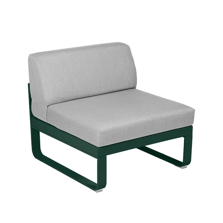 Bellevie Central modulsofa - Cedar green (grønn), flannel grey pute, 1-seter - Fermob