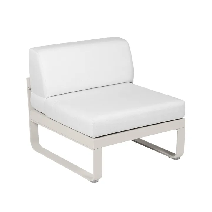 Bellevie Central modulsofa - Clay grey (grå), off-white pute, 1-seter - Fermob