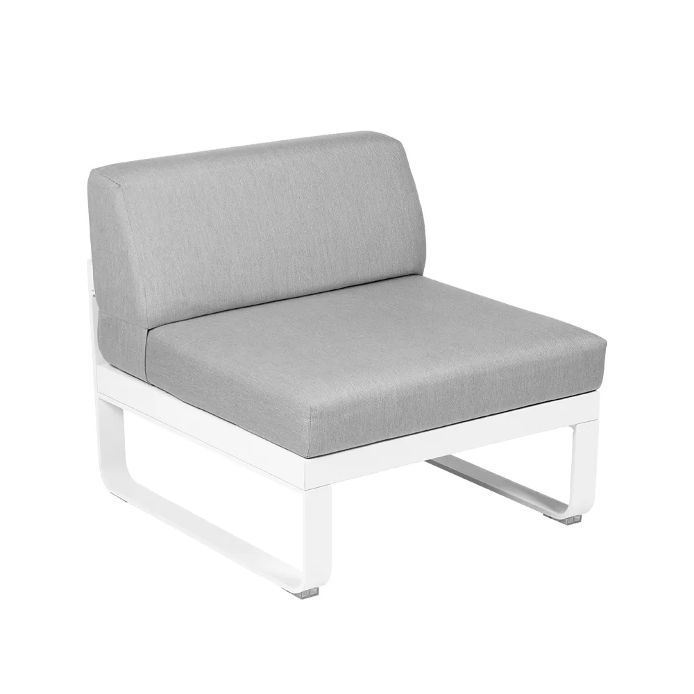 Bellevie Central modulsofa, Cotton white (hvit), flannel grey pute, 1-seter Fermob