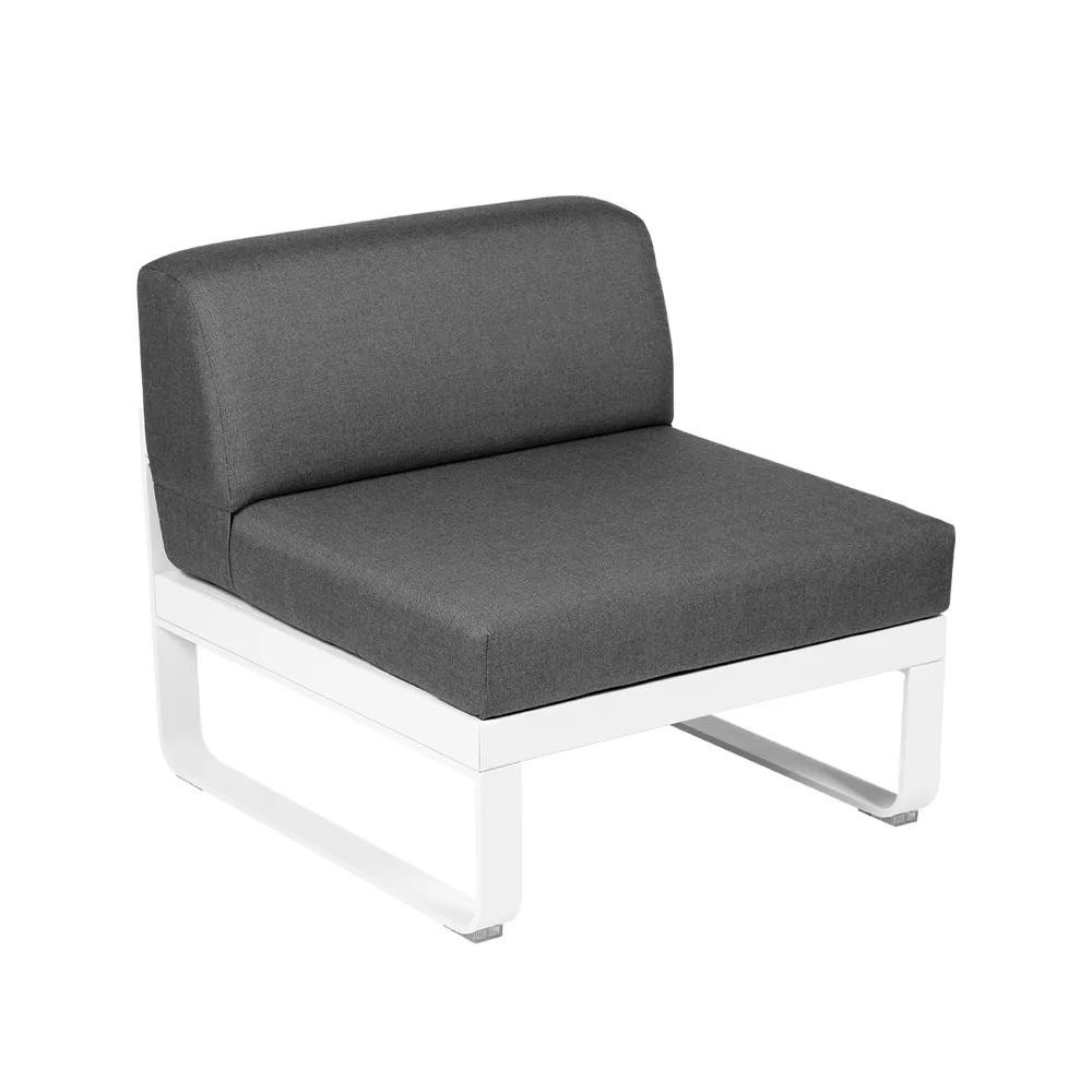 Bellevie Central modulsofa, Cotton white (hvit), graphite grey pute, 1-seter Fermob