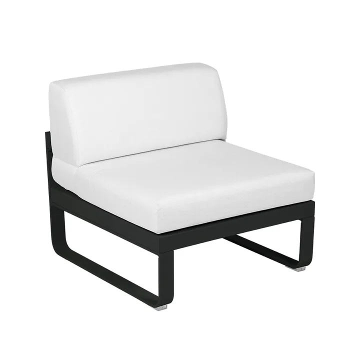Bellevie Central modulsofa - Liquorice (svart), off-white pute, 1-sete - Fermob