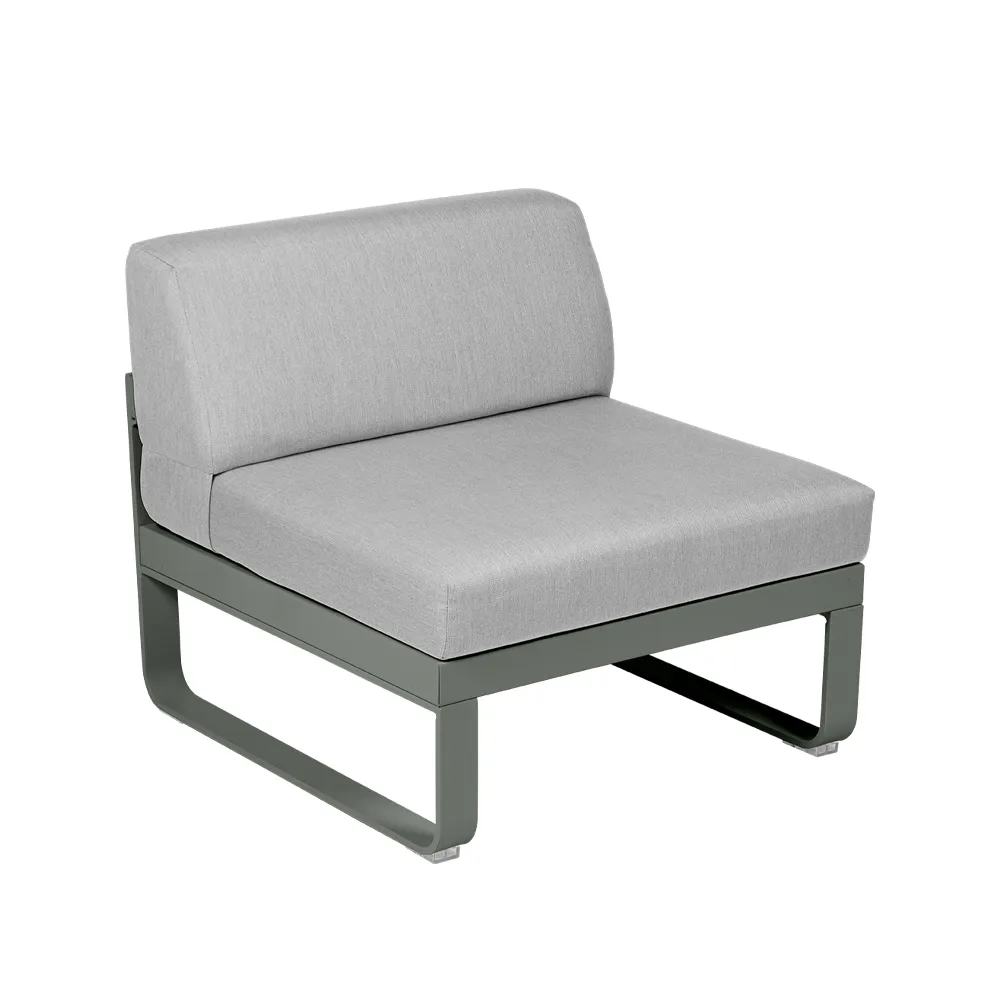 Bellevie Central modulsofa, Rosemary (grønn), flannel grey pute, 1-sete Fermob