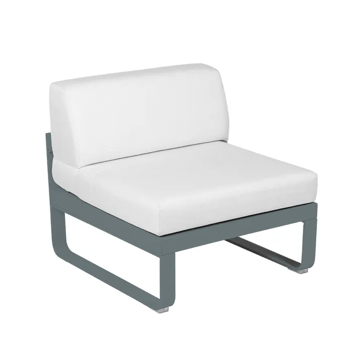 Bellevie Central modulsofa - Storm grey (grå), off-white pute, 1-seter - Fermob