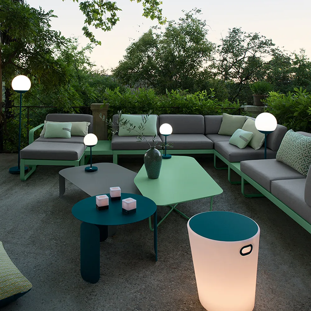 Bellevie Corner modulsofa, 2-seters Anthracite (grå), flannel grey pute, venstre Fermob