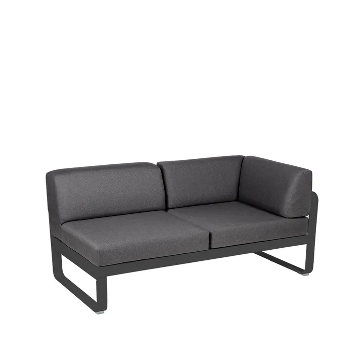 Bellevie Corner modulsofa - 2-seters Anthracite (grå), graphite grey pute, høyre - Fermob