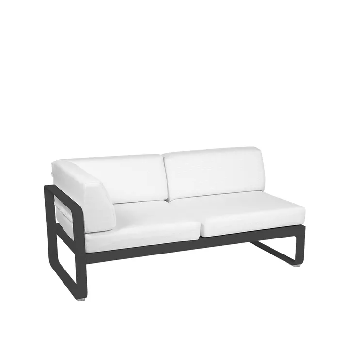 Bellevie Corner modulsofa - 2-seters Anthracite (grå), off-white pute, venstre - Fermob