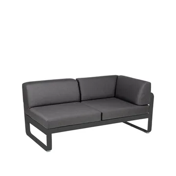 Bellevie Corner modulsofa - 2-seters Anthracite, graphite grey pute, høyre - Fermob
