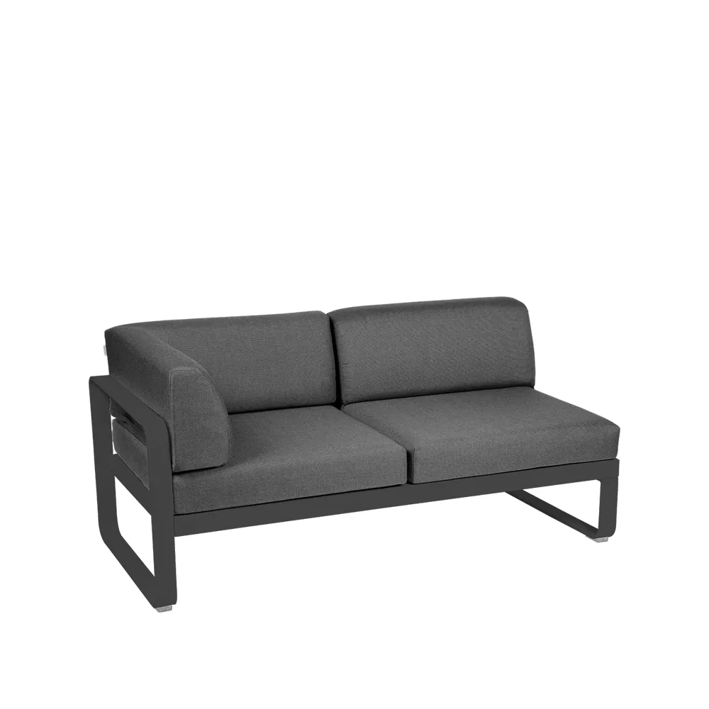 Bellevie Corner modulsofa, 2-seters Anthracite-graphite grey pute-venstre Fermob