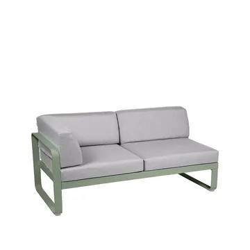 Bellevie Corner modulsofa - 2-seters Cactus (grønn), flannel grey pute, venstre - Fermob