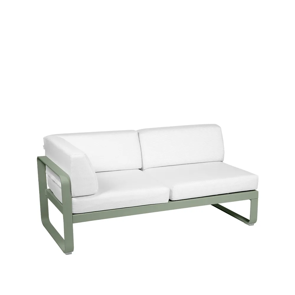Bellevie Corner modulsofa, 2-seters Cactus (grønn), off-white pute, venstre Fermob