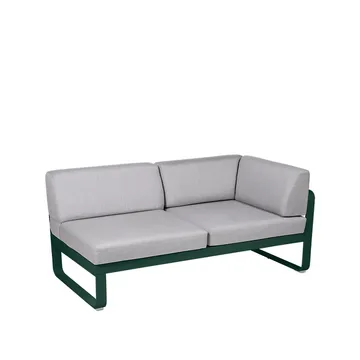 Bellevie Corner modulsofa - 2-seters Cedar green, flannel grey pute, høyre - Fermob