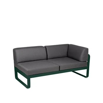 Bellevie Corner modulsofa - 2-seters Cedar green, graphite grey pute, høyre - Fermob