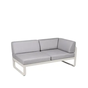 Bellevie Corner modulsofa - 2-seters Clay grey, flannel grey pute, høyre - Fermob